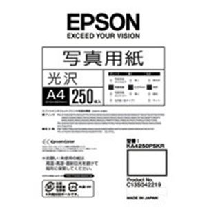 【商品名】 EPSON（エプソン） 写真用紙 光沢 KA4250PSKR A4 250枚 【ジャンル・特徴】 写真に使えるプリント用紙、写真用紙、光沢紙、フォトペーパー [ KA4250PSKR ]