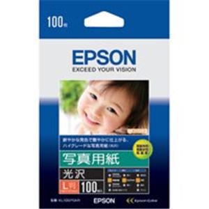 【商品名】 （まとめ）エプソン EPSON 写真用紙 光沢 KL100PSKR L判 100枚【×4セット】 【ジャンル・特徴】 ノーカット版インクジェット用紙 フォトペーパー 写真用紙 [ KL10