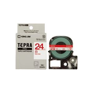 (業務用3セット) キングジム テプラPROテープ/ラベルライター用テープ 〔幅：24mm〕 SS24R 白に赤文字〔代引不可〕