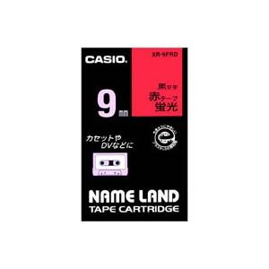 【商品名】 （まとめ）カシオ CASIO 蛍光テープ XR-9FRD 赤に黒文字 9mm【×5セット】 【ジャンル・特徴】 ラベルプリンター ライター用テープカートリッジ シール印刷 [ XR-9FR