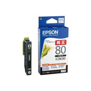 【商品名】 (業務用7セット) EPSON エプソン インクカートリッジ 純正 【ICBK80】 ブラック(黒) 【ジャンル・特徴】 プリンターインク トナーカートリッジ OAインク トナー リボン 