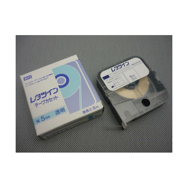 【商品名】 （まとめ） マックス チューブマーカー・レタツイン専用消耗品 テープカセット LM-TP309T 透明ラベル 1巻8m入 【×3セット】 [ LM-TP309T ]