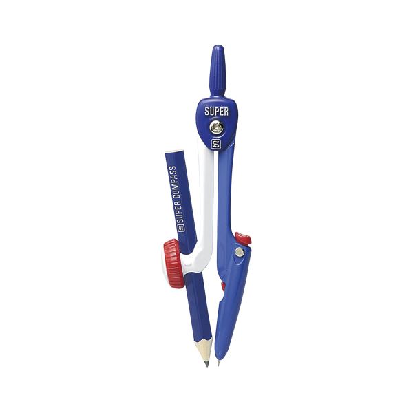 （まとめ） ソニック スーパーコンパス はりinパス 鉛筆用 SK-654-B 青 1個入 〔×5セット〕〔代引不可〕