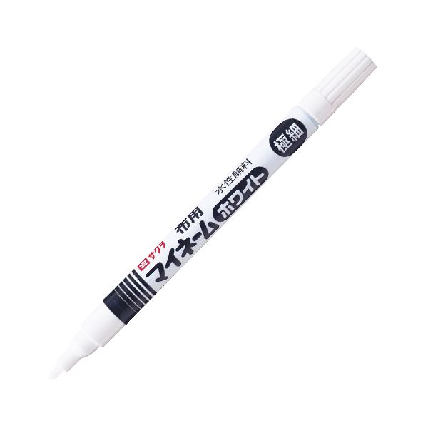 【商品名】 （まとめ） サクラクレパス マイネーム 名前専用マーカー ホワイト YKM-E#50 白 1本入 【×10セット】 【ジャンル・特徴】 名前を書くならやっぱりコレ。 インク粘度が2倍。洗濯