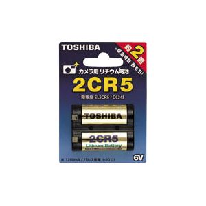 （まとめ） 東芝 TOSHIBA カメラ用リチウム電池 2CR5G 1個入 〔×2セット〕〔代引不可〕
