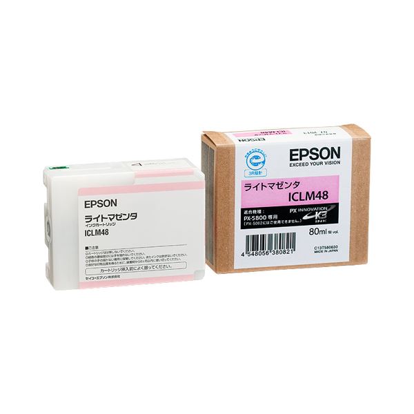（まとめ） エプソン EPSON PX-P／K3インクカートリッジ ライトマゼンタ 80ml ICLM48 1個 〔×6セット〕〔代引不可〕