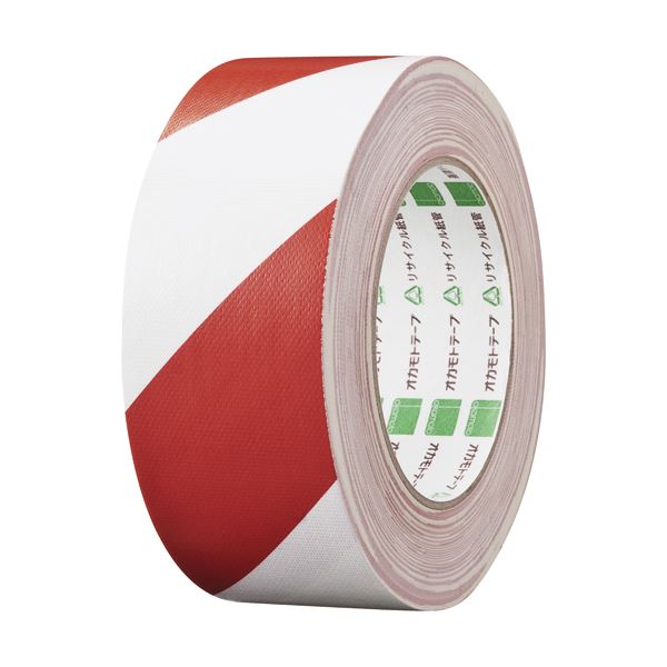 【商品名】 (まとめ) オカモト 布トラテープ 50mm×25m 赤/白 No.111トラRW 1巻 【×5セット】 【ジャンル・特徴】 梱包作業用品 テープ製品 安全対策用テープ [ NO.111ト