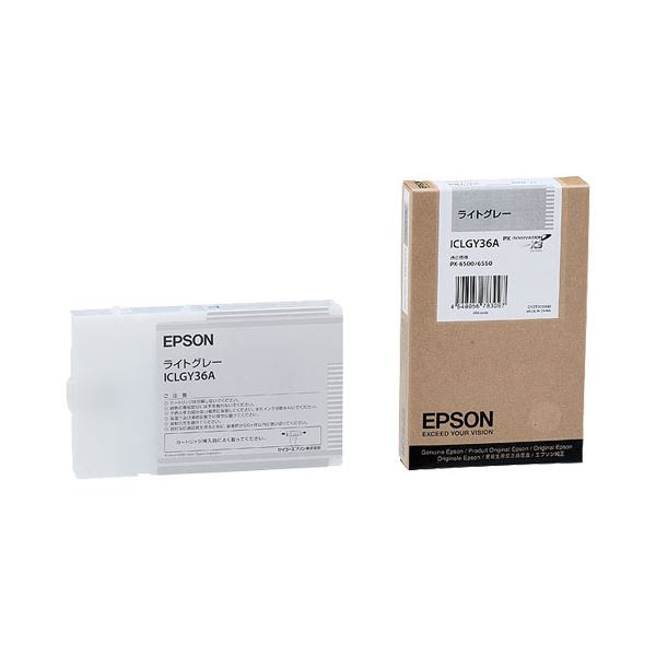 （まとめ） エプソン EPSON PX-P／K3インクカートリッジ ライトグレー 110ml ICLGY36A 1個 〔×6セット〕〔代引不可〕
