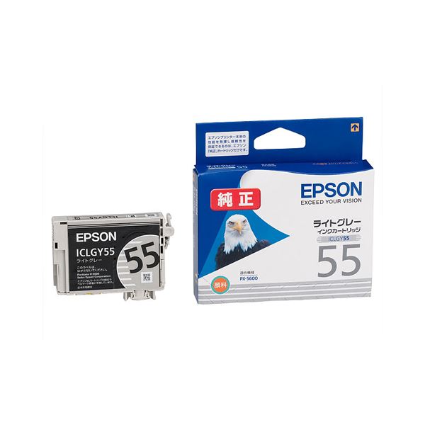 【商品名】 （まとめ） エプソン EPSON インクカートリッジ ライトグレー ICLGY55 1個 【×4セット】 【ジャンル・特徴】 インクカートリッジ 純正インクカートリッジ [ ICLGY55