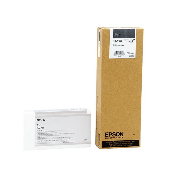 【商品名】 （まとめ） エプソン EPSON PX-P／K3インクカートリッジ グレー 700ml ICGY58 1個 【×3セット】 【ジャンル・特徴】 インクカートリッジ 純正インクカートリッジ・