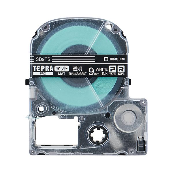 （まとめ） キングジム テプラ PRO テープカートリッジ マットラベル 9mm 透明／白文字 SB9TS 1個 〔×5セット〕〔代引不可〕