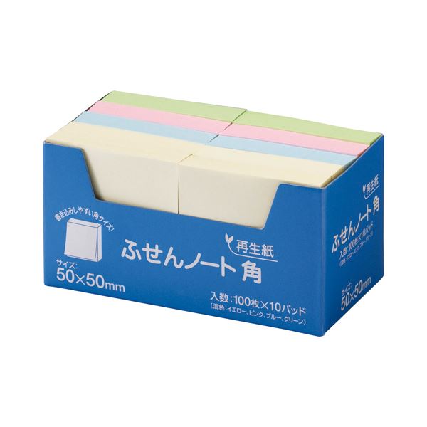 【商品名】 (まとめ) スガタ ふせん ノート・角 50×50mm 4色 P5050 1セット(30冊：10冊×3パック) 【×4セット】 【ジャンル・特徴】 ノート・ふせん・紙製品 ふせん 普通粘着