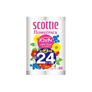 【商品名】 (まとめ) 日本製紙クレシア スコッティ 2倍巻き ダブル 芯あり 50m 1セット(48ロール：12ロール×4パック) 【×2セット】 【ジャンル・特徴】 日用品 トイレットペーパー 再
