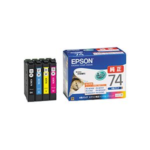 （まとめ） エプソン EPSON インクカートリッジ 4色パック IC4CL74 1箱（4個：各色1個） 〔×3セット〕〔代引不可〕