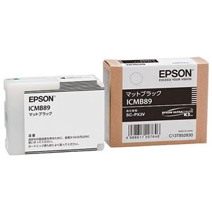 （まとめ） エプソン EPSON インクカートリッジ マットブラック ICMB89 1個 〔×3セット〕〔代引不可〕