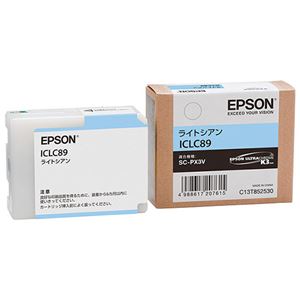 （まとめ） エプソン EPSON インクカートリッジ ライトシアン ICLC89 1個 〔×3セット〕〔代引不可〕
