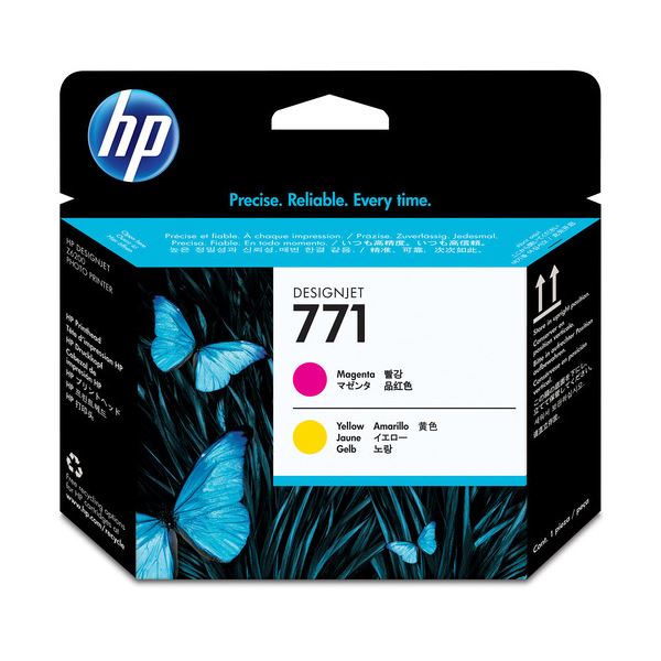 【商品名】 （まとめ） HP771 プリントヘッド マゼンタ／イエロー CE018A 1個 【×3セット】 【ジャンル・特徴】 インクカートリッジ プリントヘッド [ CE018A ]