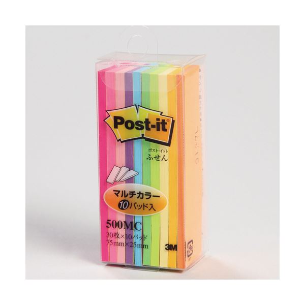 【商品名】 （まとめ） 3M ポストイット ふせん マルチカラー 75×25mm 10色 500MC 1パック（10冊） 【×15セット】 【ジャンル・特徴】 ノート・ふせん・紙製品 ふせん 普通粘着