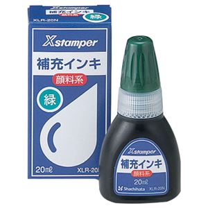 【商品名】 （まとめ） シヤチハタ Xスタンパー 補充インキ 顔料系全般用 20ml 緑 XLR-20N 1個 【×10セット】 【ジャンル・特徴】 印章用品 補充液 [ XLR-20N ミドリ ]