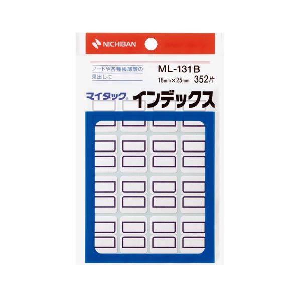 【商品名】 (まとめ) ニチバン マイタック インデックス 紙ラベル 小 18×25mm 青枠 ML-131B 1パック(352片：16片×22シート) 【×30セット】 【ジャンル・特徴】 事務用品
