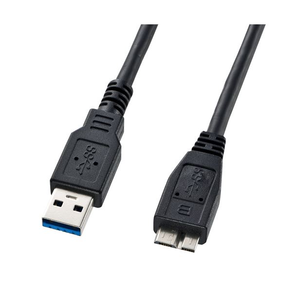 (まとめ)サンワサプライ USB3.0マイクロケーブル(A-MicroB)1m KU30-AMC10BK〔×3セット〕〔代引不可〕