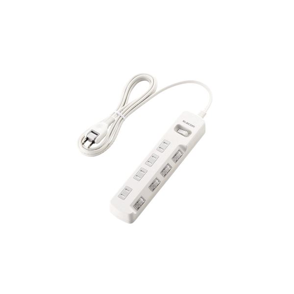 【商品名】 (まとめ)エレコム 一括＆個別スイッチ付 雷ガードタップ T-K8A-2425WH【×2セット】 【ジャンル・特徴】 生活家電 OAタップ パソコンやテレビなどを雷から守る [ T-K8A