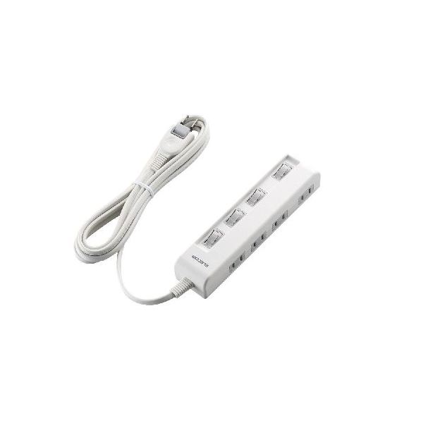 【商品名】 (まとめ)エレコム 個別スイッチ付省エネタップ(横挿しタイプ) T-E5C-2430WH【×3セット】 【ジャンル・特徴】 生活家電 OAタップ [ T-E5C-2430WH ]