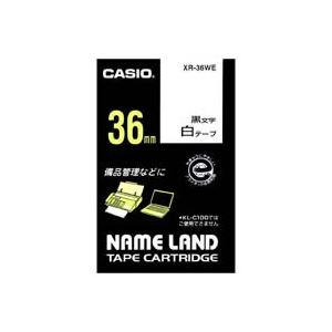 (業務用20セット) CASIO カシオ ネームランド用ラベルテープ 〔幅：36mm〕 XR-36WE 白に黒文字〔代引不可〕