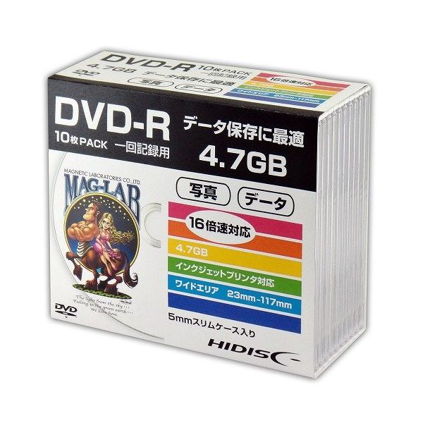 (まとめ)HIDISC DVD-R データ用5mmスリムケース10P HDDR47JNP10SC〔×5セット〕〔代引不可〕