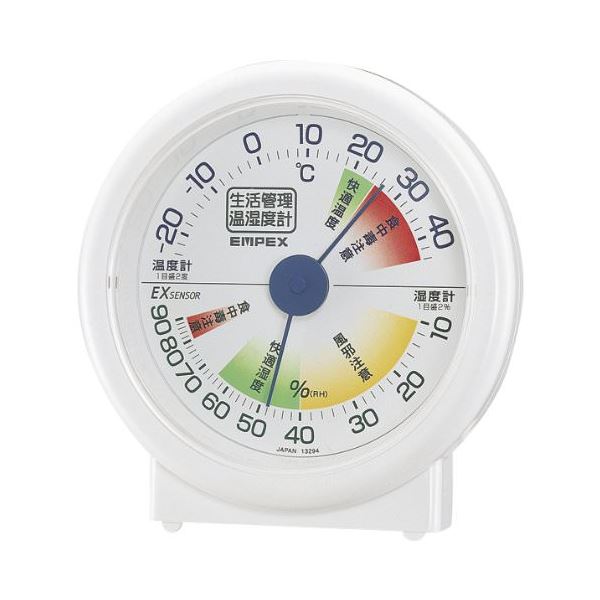 (まとめ)EMPEX 生活管理 温度・湿度計 卓上用 TM-2401 ホワイト〔×5セット〕〔代引不可〕