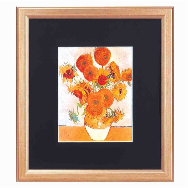 【商品名】 名画額縁/フレームセット 【壁掛け用】 ゴッホ 「ひまわり」 387×347×12mm 壁掛けひも付き 【ジャンル・特徴】 本物により近く複製された高級なフレーム入り絵画額 複製額 [ 1