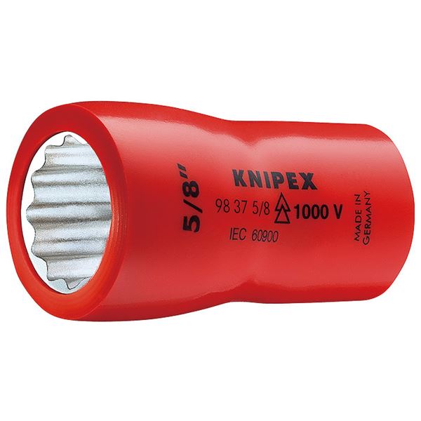 【商品名】 KNIPEX（クニペックス）9837-1／2 （3／8SQ） 絶縁ソケット 1000V 【ジャンル・特徴】 1000V絶縁 [ 9837/1/2 ]