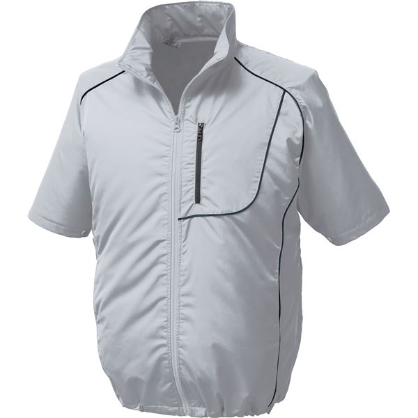 【商品名】 KU91720 空調服 R ポリエステル製半袖ブルゾン FAN2200G・RD9261・LIPRO2セット シルバー×ブラック 2L 【ジャンル・特徴】 エアコンテックTM ポリエステル 