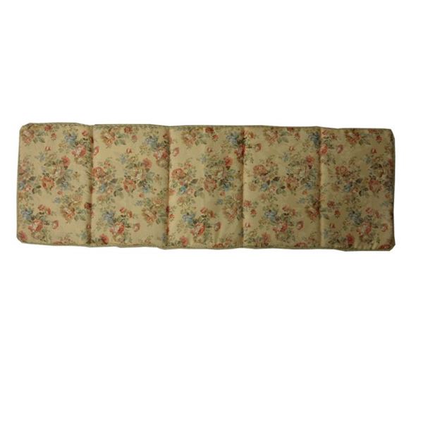 【商品名】 椅子クッション/長座布団 【フリーシート エレガンス 花柄 ベージュ】 約48×136cm 綿混 〔リビング ダイニング 在宅ワーク〕 【ジャンル・特徴】 長座布団 座布団 椅子クッション
