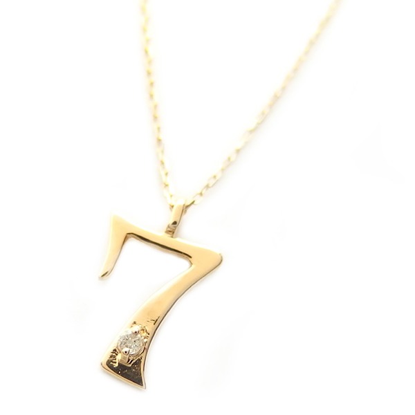 【商品名】 ナンバー ネックレス ダイヤモンド ネックレス 一粒 0.01ct K18 ゴールド 数字 7 ダイヤネックレス ペンダント 【ジャンル・特徴】 人気のナンバーネックレス！！ダイヤモンド 