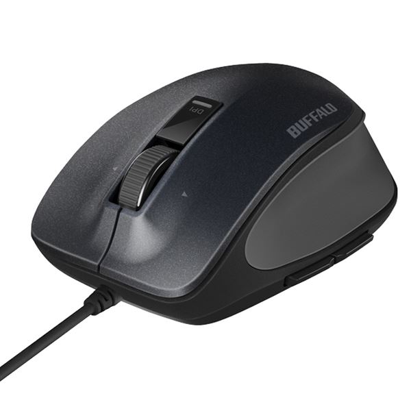 【商品名】 バッファロー 有線 Blue LED プレミアムフィットマウス Mサイズ ブラック BSMBU500MBK [ BSMBU500MBK ]