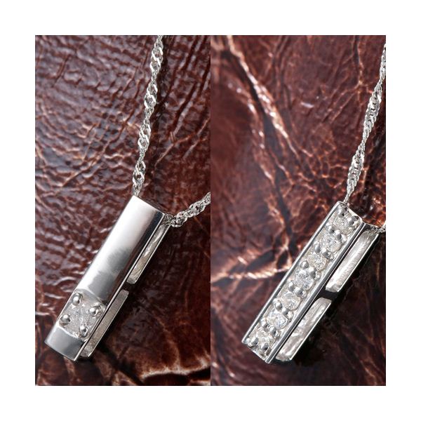 0.1ct 純プラチダイヤモンドリバーシブルペンダント/ネックレス〔代引不可〕