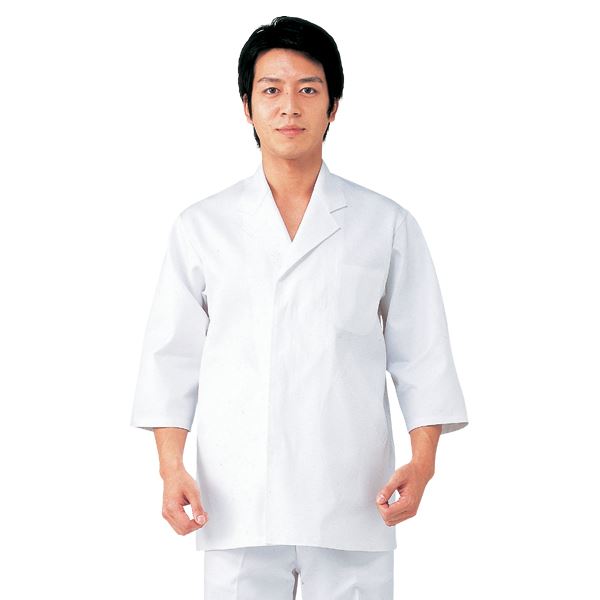【商品名】 workfriend 男子調理用白衣綿100%七分袖 SKG311 3Lサイズ 【ジャンル・特徴】 職人の所作をより美しくよりしなやかに演出する綿100%の調理用白衣 [ SKG311 ]