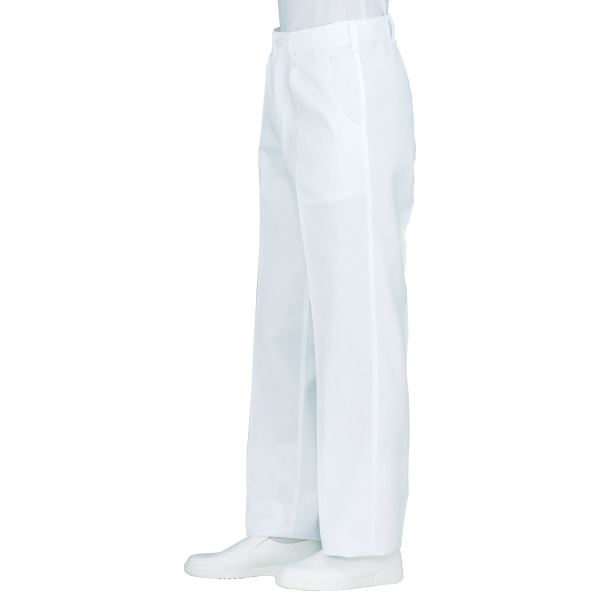 【商品名】 workfriend 男子ノータック綿白パンツ SC430 ウエスト100cm 【ジャンル・特徴】 すっきりと上品な印象を与える綿100%のノータック調理用白衣パンツ [ SC430 ]