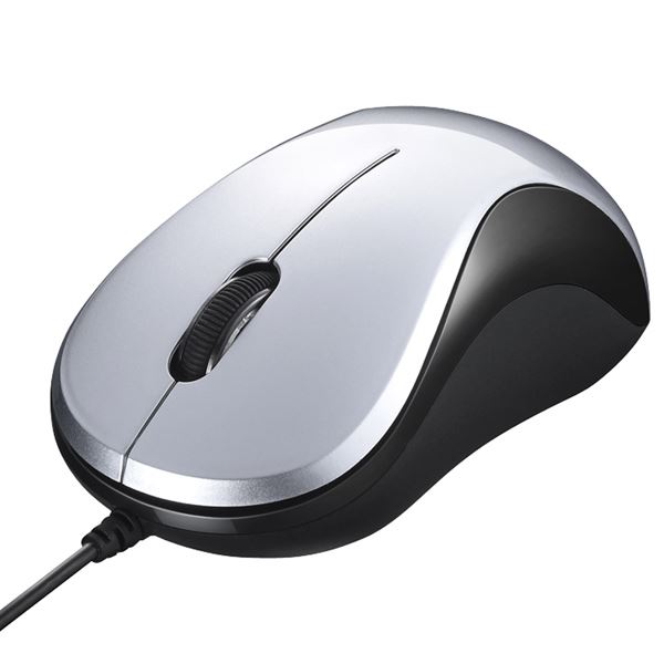 【商品名】 バッファロー(サプライ) 有線 Blue LED光学式マウス 静音/3ボタン シルバー BSMBU100SV [ BSMBU100SV ]