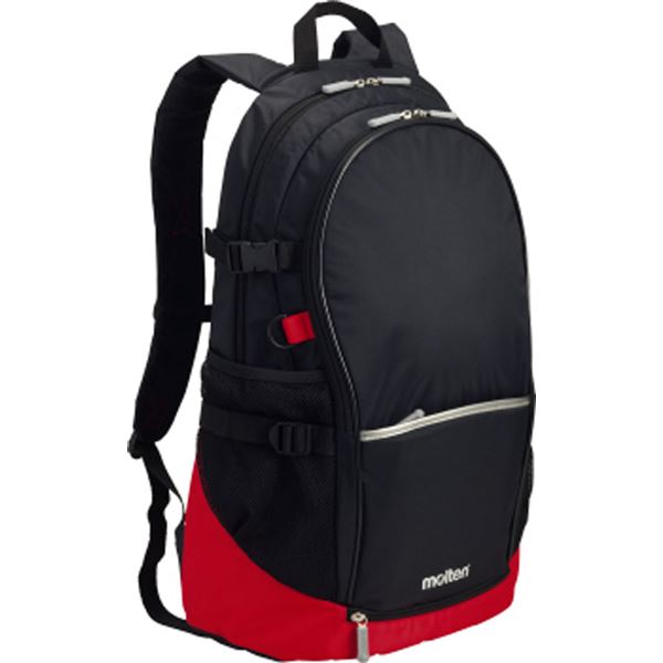 【商品名】 【モルテン Molten】 バックパック/スポーツバッグ 【ブラック×レッド 40L】 幅35cm ボール シューズ収納ネット付き 【ジャンル・特徴】 モルテン Molten バックパック