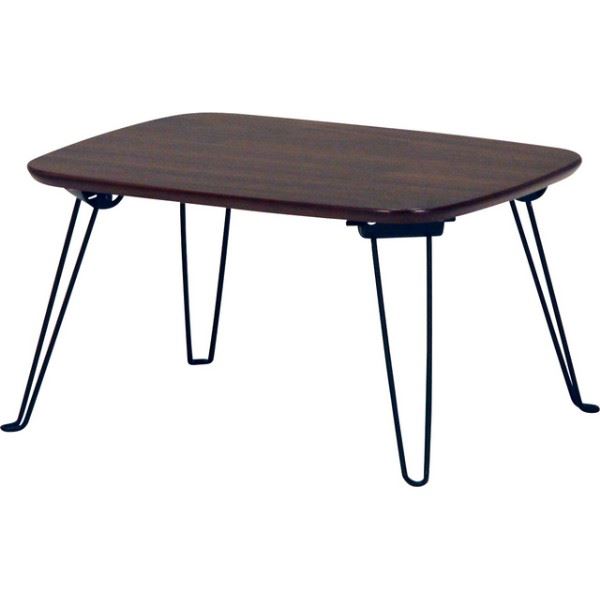 折りたたみテーブル ローテーブル 幅40cm ダークブラウン 折り畳み収納可 スチール トロン リビング ダイニング〔代引不可〕