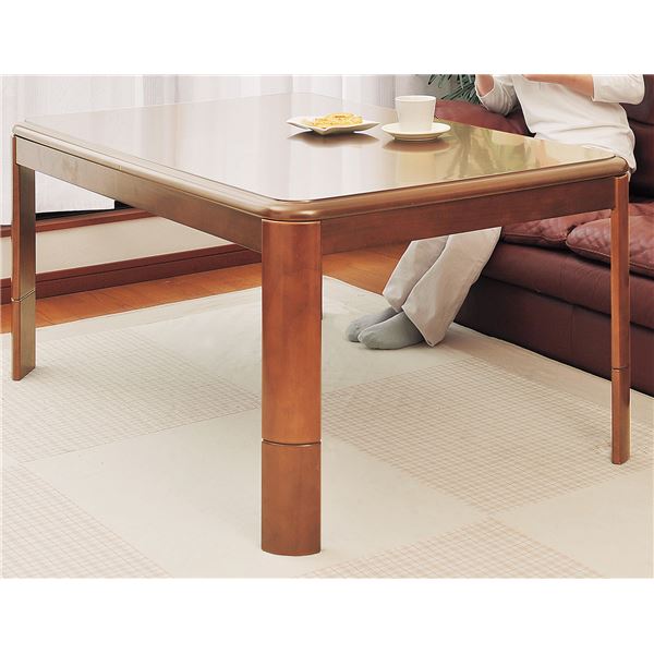 【商品名】 リビングこたつテーブル 本体 【長方形 80cm×120cm】 高さ3段階調節可 木製脚 フレーム 〔和室 洋室〕 【ジャンル・特徴】 高さを3段階調整可の天然木製脚・フレーム付こたつ用テ