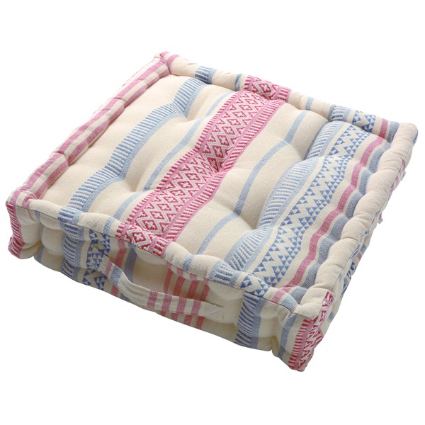 【商品名】 インド綿使用 フロアクッション/座布団 【2枚組 レッド】 42×42×10cm 『テラ』 【ジャンル・特徴】 クッション 枕 まくら 座蒲団 ざぶとん インテリア雑貨 ディスプレイグッズ