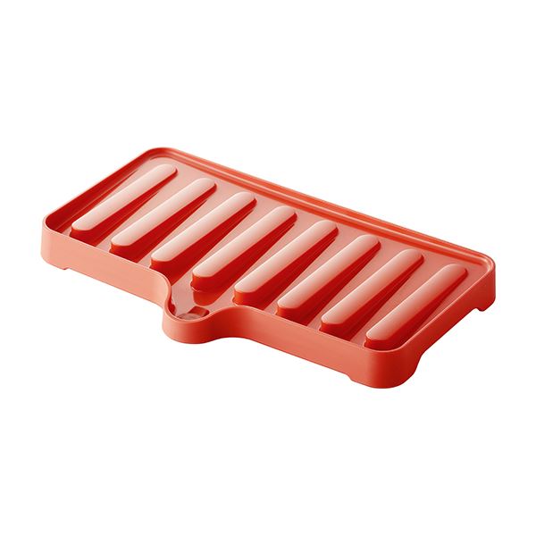 【商品名】 【50セット】 ドレーナー/水切り器具 【スリム レッド】 38.4×23.6×3.5cm 本体：PP 『リベラリスタ』 【ジャンル・特徴】 水切り用台 水切り用トレイ 水切り用トレー 水