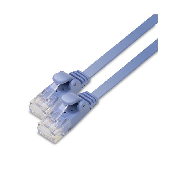 【商品名】 （まとめ） エレコム LANケーブル／CAT6／フラット／7m／ブルー LD-GF2／BU7 【×5セット】 【ジャンル・特徴】 幅約6mm、厚さ約1.38mmのスーパーフラットタイプケー