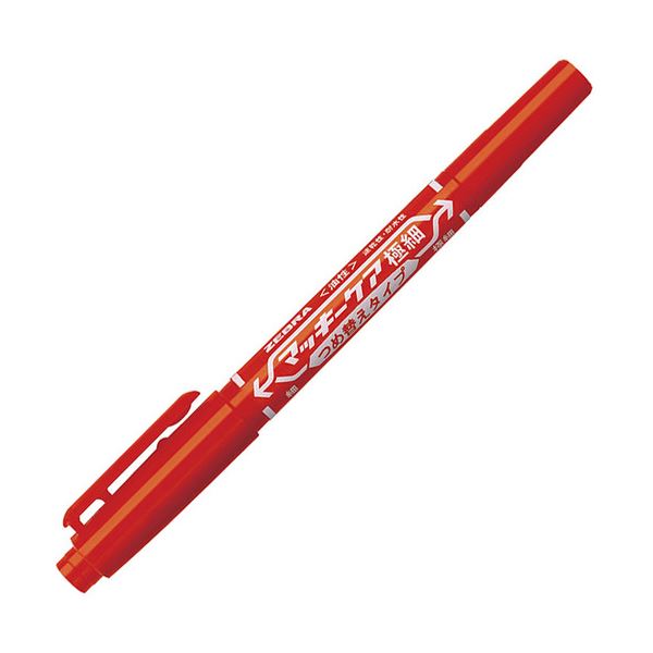 【商品名】 （まとめ） ゼブラ 油性マーカー マッキーケア極細つめ替えタイプ 細字+極細 赤 YYTS5-R 1本 【×50セット】 【ジャンル・特徴】 【詰替タイプ】紙・布・木・ガラス・プラスチック