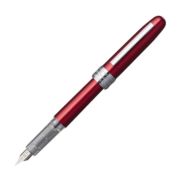 【商品名】 （まとめ） プラチナ 万年筆 プレジール #70レッド 細字（化粧箱入） PGB-1000#70-2 1本 【×5セット】 【ジャンル・特徴】 擦り傷の付きにくいパール加工金属ボディー。 