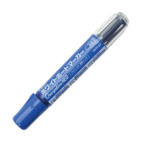 【商品名】 （まとめ） ライオン事務器ホワイトボードマーカー（チャージライン・ネオ） 中字・丸芯 青 WH-61 1本 【×50セット】 【ジャンル・特徴】 【詰替タイプ】濃色インクでクッキリ。 [ 