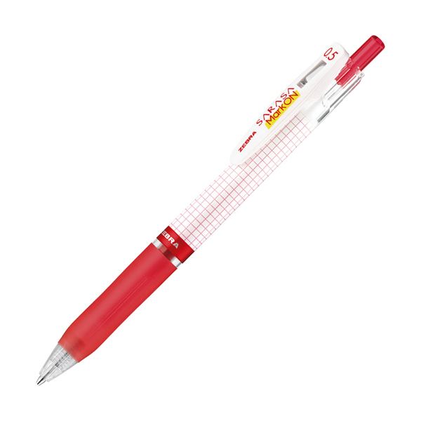 【商品名】 （まとめ） ゼブラ ゲルインクボールペンサラサマークオン 0.5mm 赤 JJ77-R 1本 【×50セット】 【ジャンル・特徴】 上から蛍光ペンで線を引いても文字がにじまない。 [ JJ